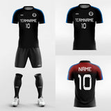 black custom soccer jerseys kit