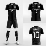 black short soccer jersey kit