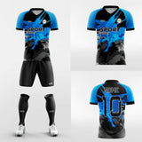 blue custom short sleeve jersey kit