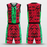 green red custom basketball jersey