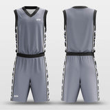grey custom basketball jersey kit