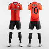 orange custom soccer jerseys kit