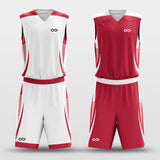     red custom reversible basketball jersey