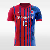 Blue and Red Stripe - Kids Custom Soccer Jerseys Design Camo