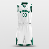 White Green - Custom Basketball Jersey Design for Team
